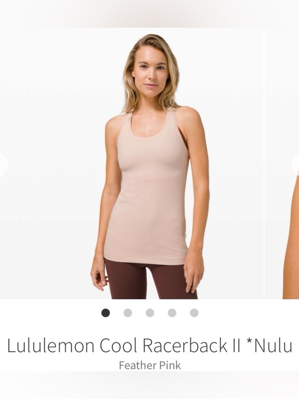 Lululemon Cool Racerback II *Nulu
Feather Pink Size 4